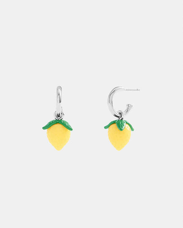 Lemon Huggie Earrings Silver-Yellow Silver-Yellow