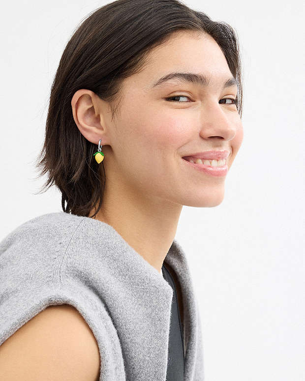 Lemon Huggie Earrings Silver-Yellow Silver-Yellow
