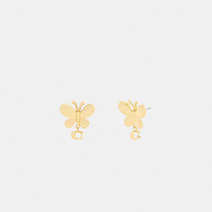Coach Butterfly Signature Stud Earrings Gold