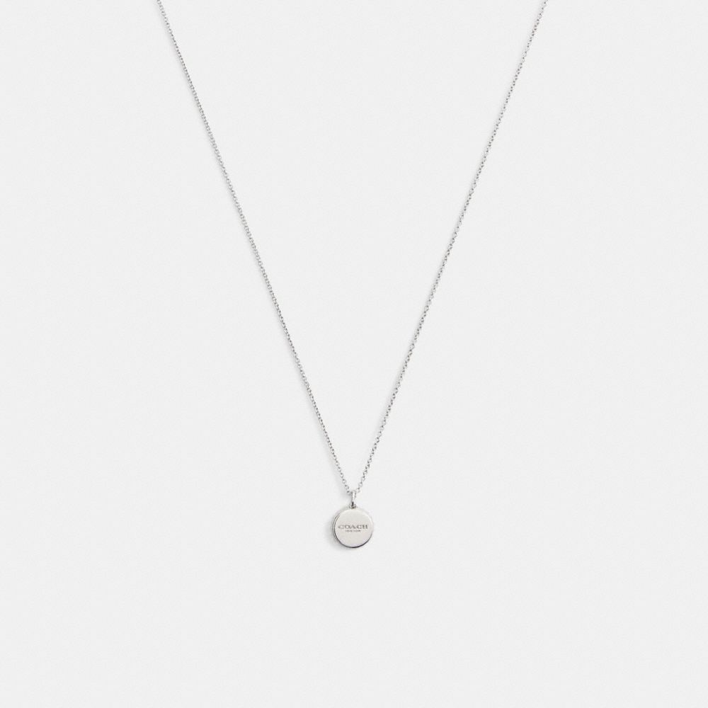 Coach Bottle Cap Pendant Necklace Silver