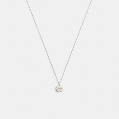 Coach Bottle Cap Pendant Necklace Silver