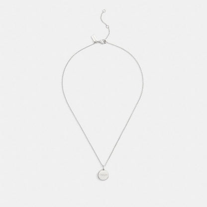 Coach Bottle Cap Pendant Necklace Silver