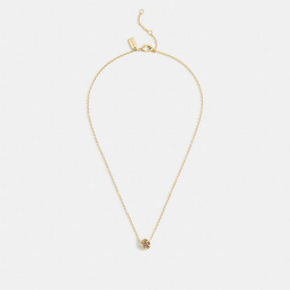 Coach Tea Rose Pendant Necklace And Earrings Gift Set Gold