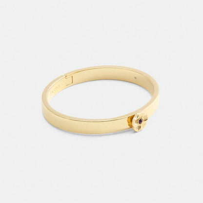 Coach Tea Rose Hinged Bangle Gold