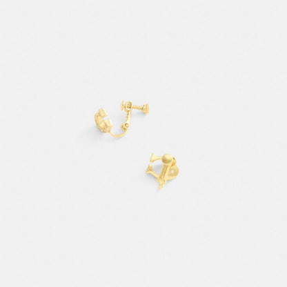 Coach Signature Clip On Earrings Gold