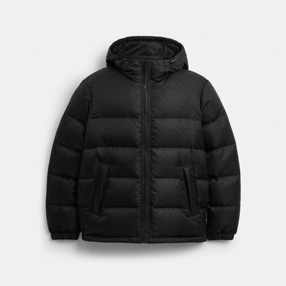 Coach Tonal Signature Down Jacket Black