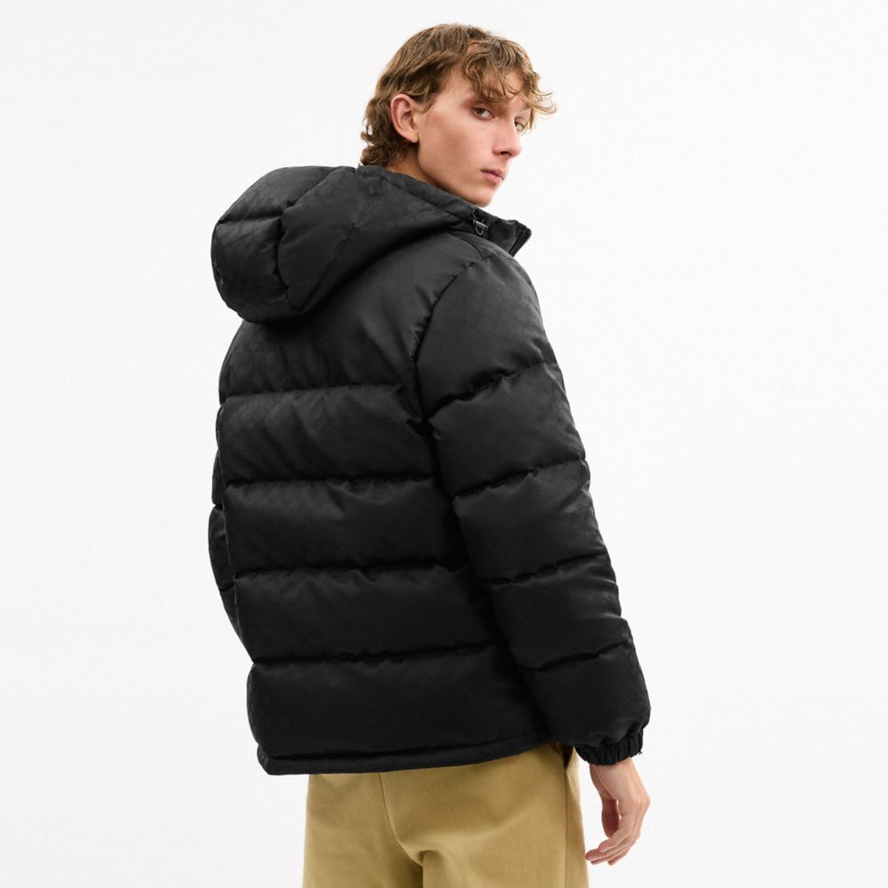 Coach Tonal Signature Down Jacket Black
