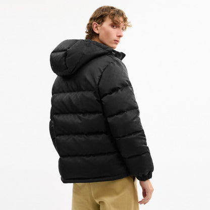 Coach Tonal Signature Down Jacket Black