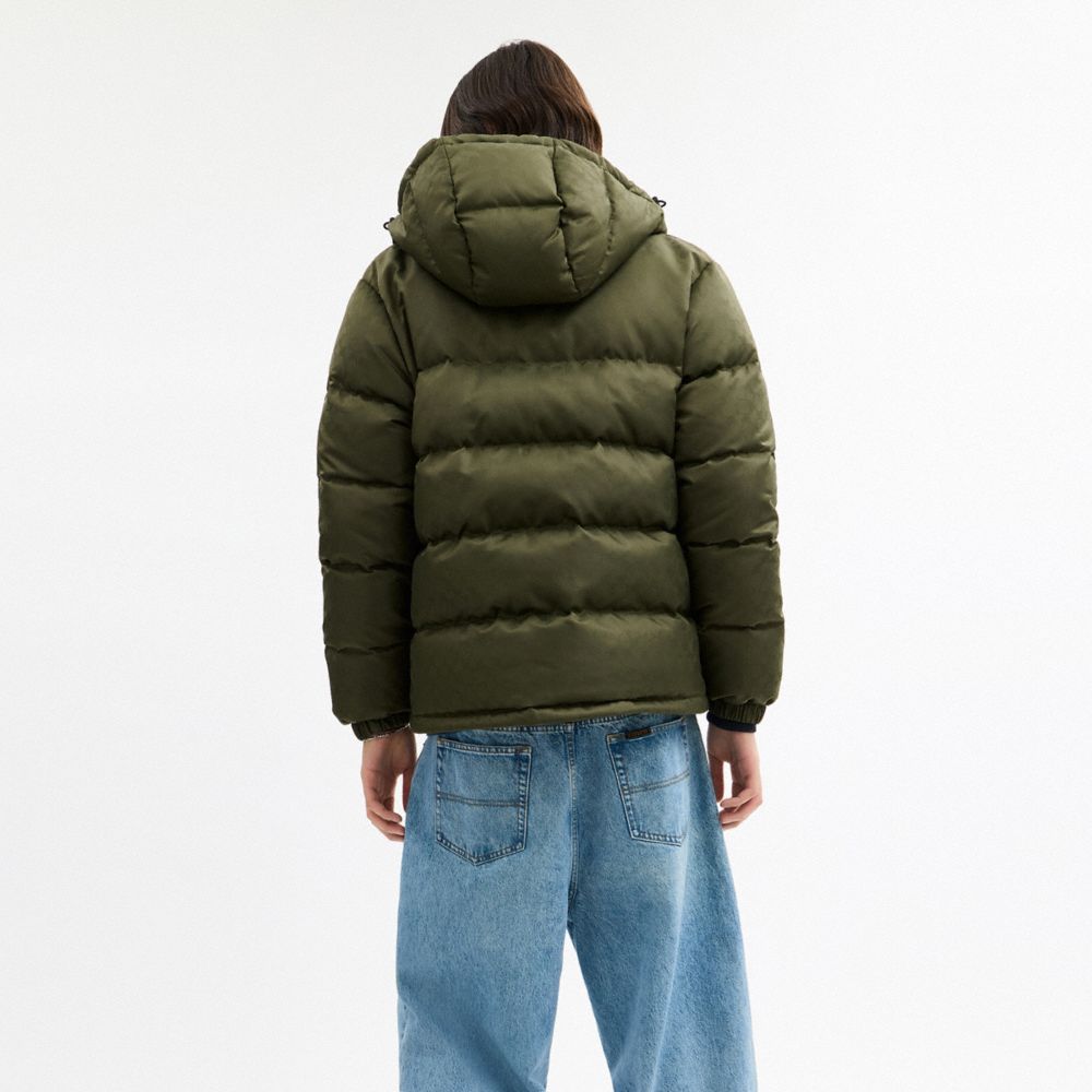 Coach Tonal Signature Down Jacket Light Olive