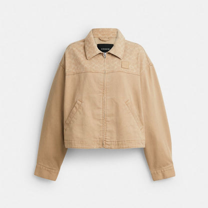 Coach Signature Denim Utility Jacket Light Cork
