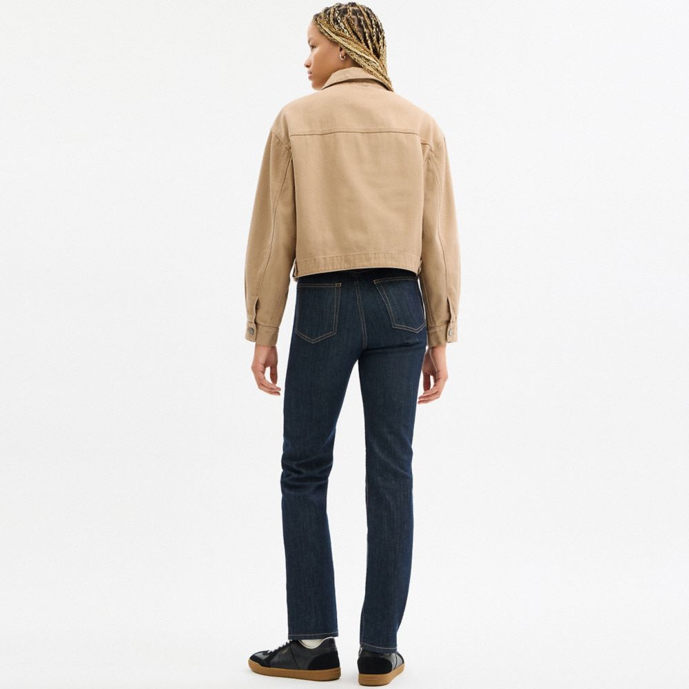 Coach Signature Denim Utility Jacket Light Cork