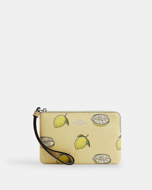 Corner Zip Wristlet With Lemon Print Sv-Garden Glade Multi Sv-Garden Glade Multi