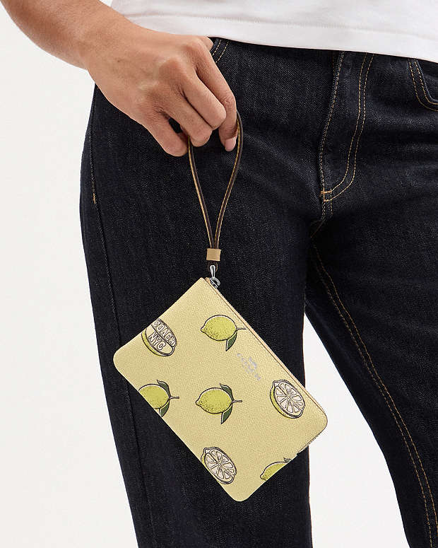 Corner Zip Wristlet With Lemon Print Sv-Garden Glade Multi Sv-Garden Glade Multi