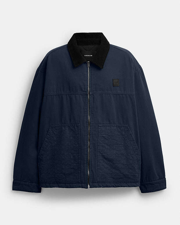 Work Jacket With Quilted Lining Navy Navy