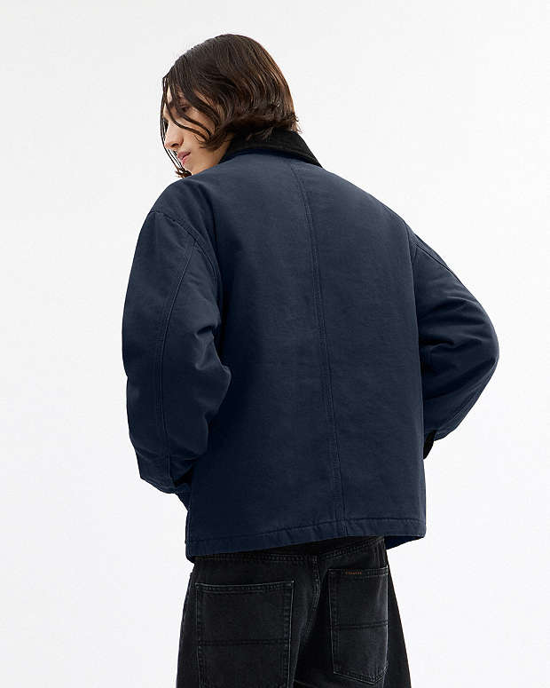 Work Jacket With Quilted Lining Navy Navy