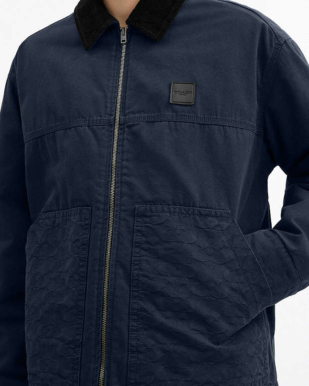 Work Jacket With Quilted Lining Navy Navy