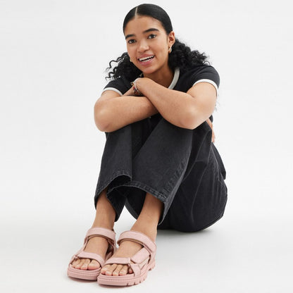 Coach Sport Sandal In Signature Canvas Powder Pink