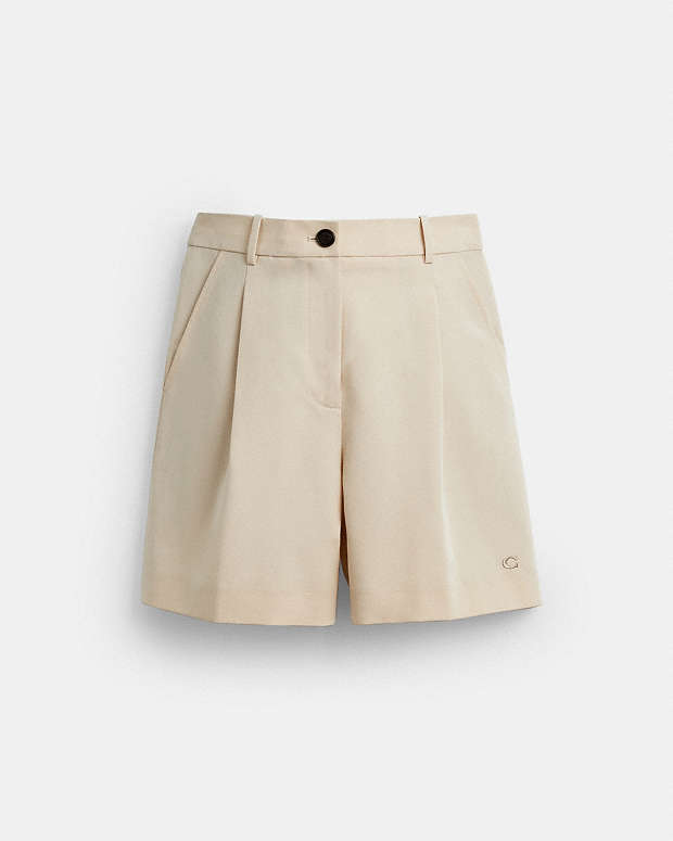 Tailored Shorts In Recycled Polyester Sand Sand