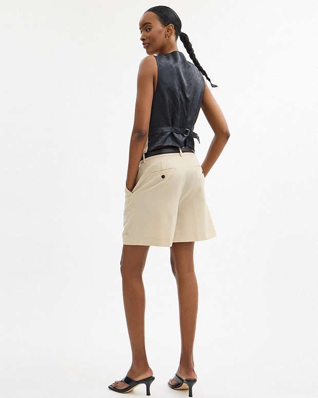Tailored Shorts In Recycled Polyester Sand Sand