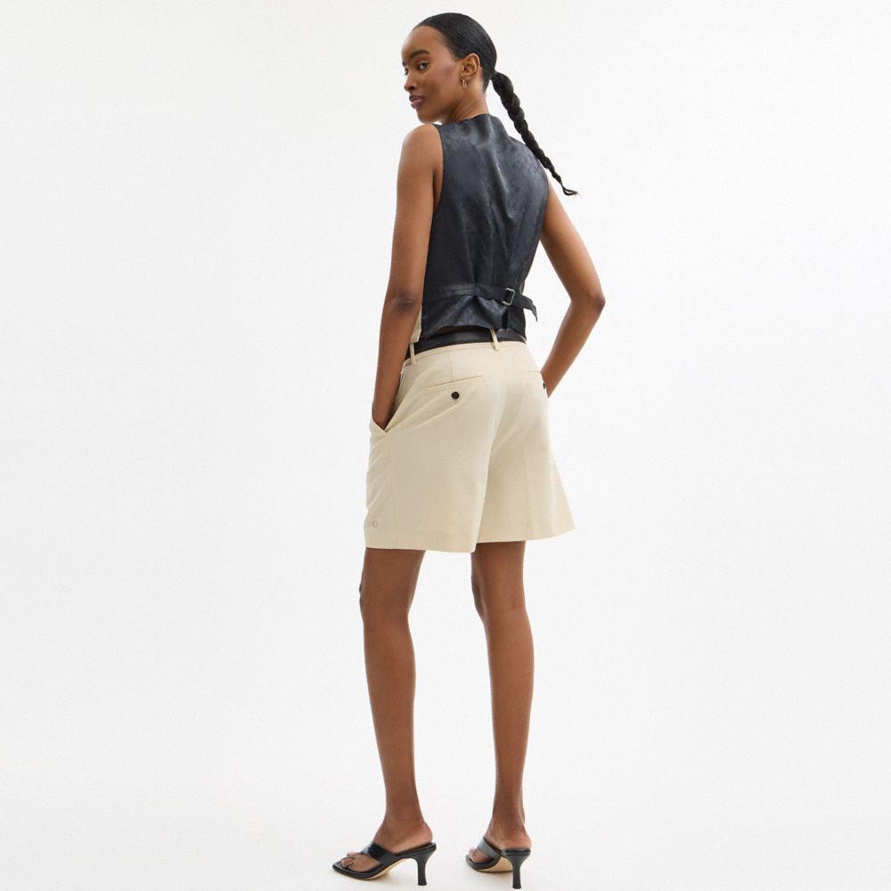 Coach Tailored Shorts In Recycled Polyester Sand