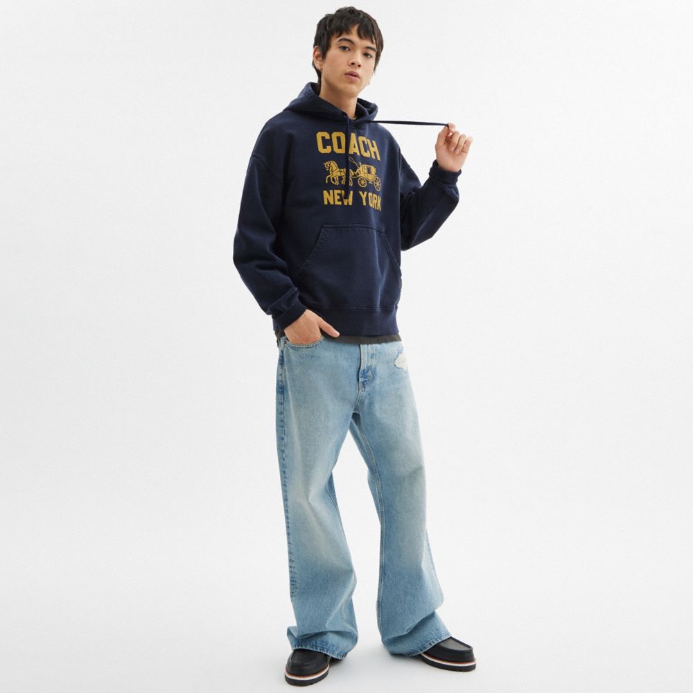Coach Horse And Carriage Hoodie Navy Blue