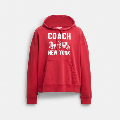 Coach Horse And Carriage Hoodie Red