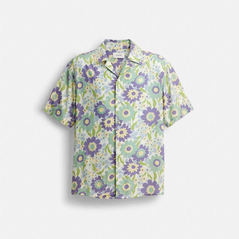 Coach Floral Camp Shirt Purple Floral