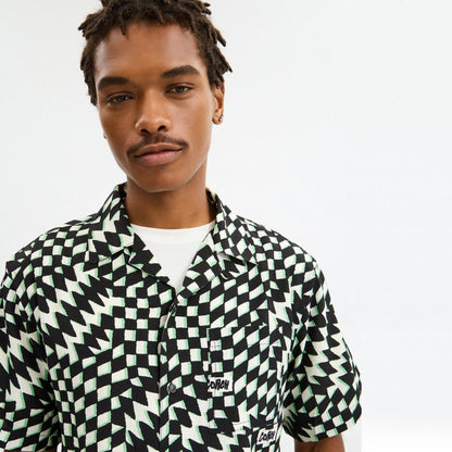 Coach Printed Camp Shirt Black Green Multi