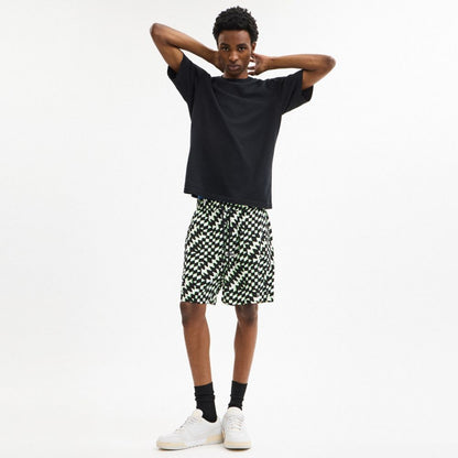Coach Printed Camp Shorts Black Green Multi