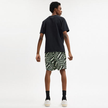Coach Printed Camp Shorts Black Green Multi