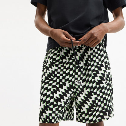 Coach Printed Camp Shorts Black Green Multi
