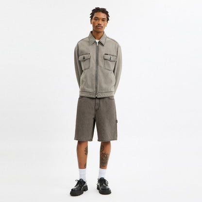 Coach Denim Skater Shorts Charcoal