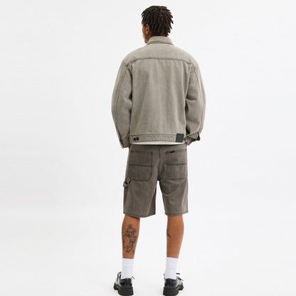 Coach Denim Skater Shorts Charcoal
