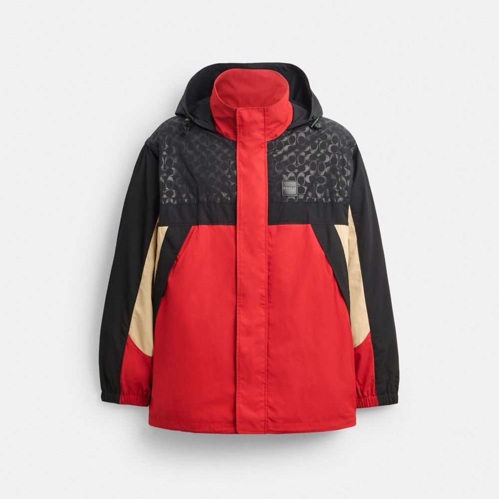 Coach Convertible Windbreaker Black Red