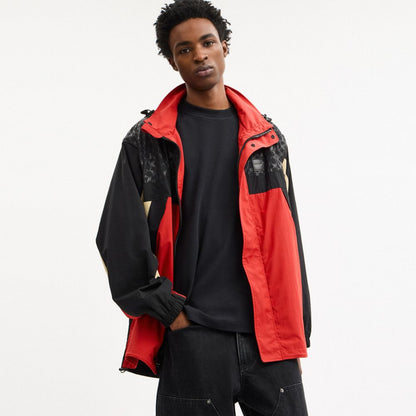 Coach Convertible Windbreaker Black Red