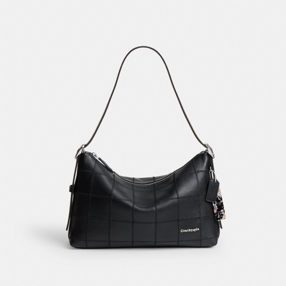 Coach Alter/Ego Slouchy Shoulder Bag In Checkerboard Upcrafted Leather Black