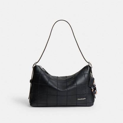 Coach Alter/Ego Slouchy Shoulder Bag In Checkerboard Upcrafted Leather Black