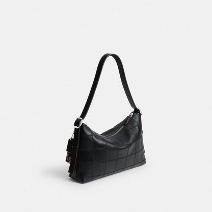 Coach Alter/Ego Slouchy Shoulder Bag In Checkerboard Upcrafted Leather Black