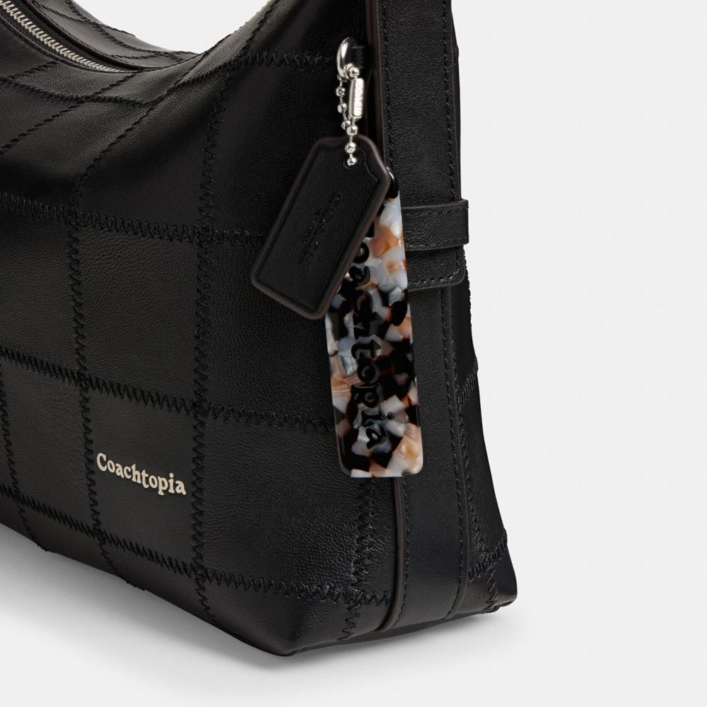 Coach Alter/Ego Slouchy Shoulder Bag In Checkerboard Upcrafted Leather Black