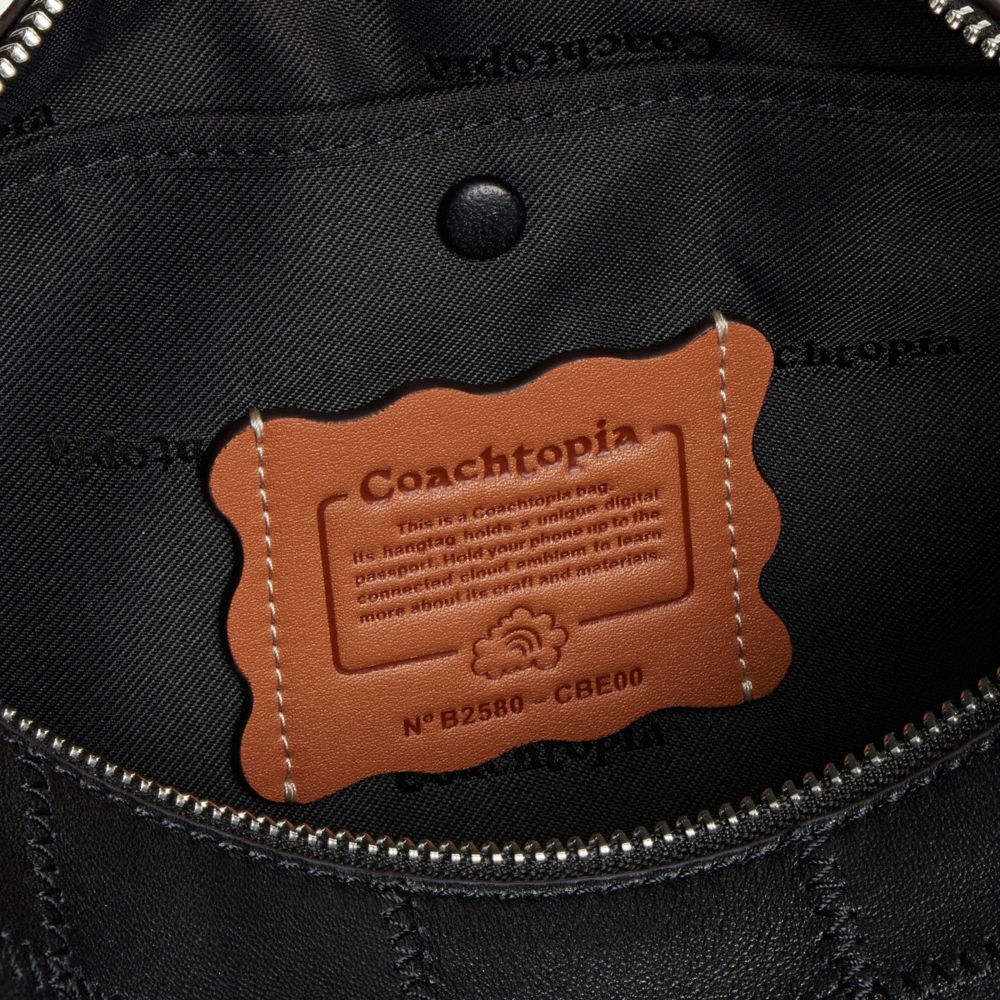 Coach Alter/Ego Slouchy Shoulder Bag In Checkerboard Upcrafted Leather Black