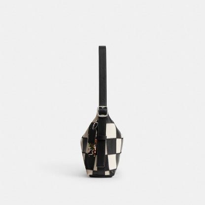 Coach Alter/Ego Slouchy Shoulder Bag In Checkerboard Upcrafted Leather Black Chalk