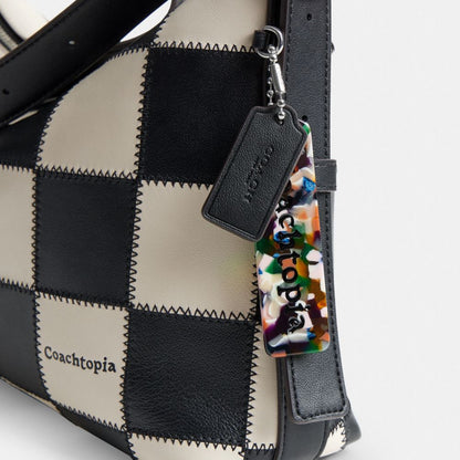 Coach Alter/Ego Slouchy Shoulder Bag In Checkerboard Upcrafted Leather Black Chalk