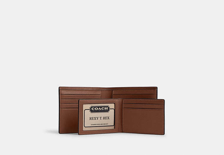 3 In 1 Wallet With Whipstitch Smooth Leather-Gunmetal-Saddle Smooth Leather-Gunmetal-Saddle