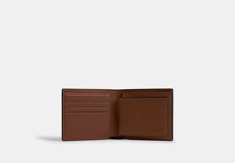 3 In 1 Wallet With Whipstitch Smooth Leather-Gunmetal-Saddle Smooth Leather-Gunmetal-Saddle