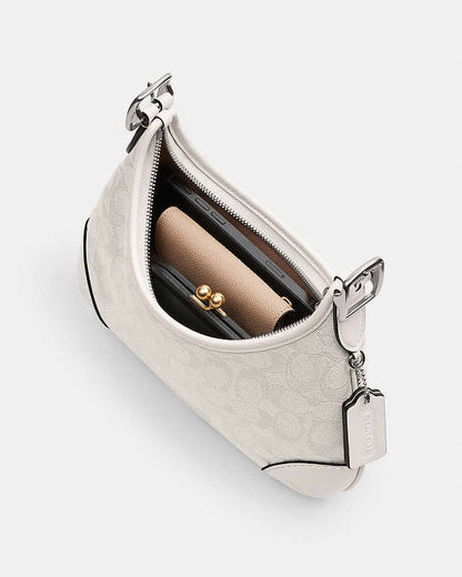 Hamptons Hobo Bag In Signature Jacquard Signature Jacquard-Silver-Cloud Chalk Signature Jacquard-Silver-Cloud Chalk