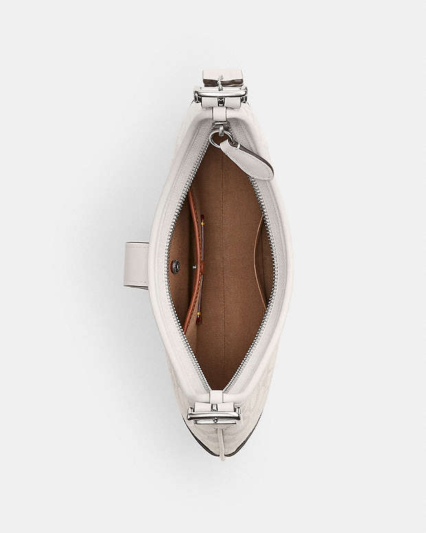 Hamptons Hobo Bag In Signature Jacquard Signature Jacquard-Silver-Cloud Chalk Signature Jacquard-Silver-Cloud Chalk