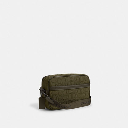 Coach Theo Camera Bag In Signature Jacquard Olive Drab