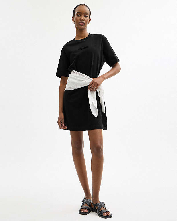 New York T Shirt Dress In Organic Cotton Black Black