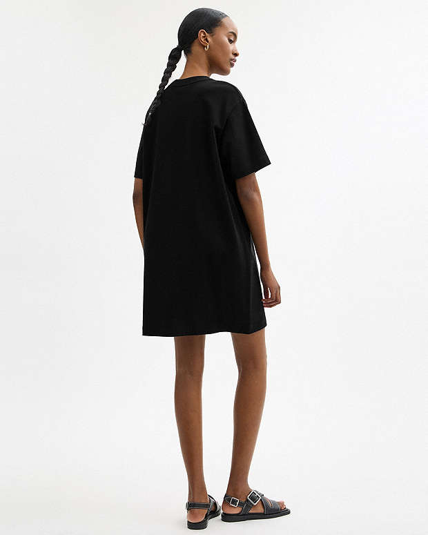 New York T Shirt Dress In Organic Cotton Black Black