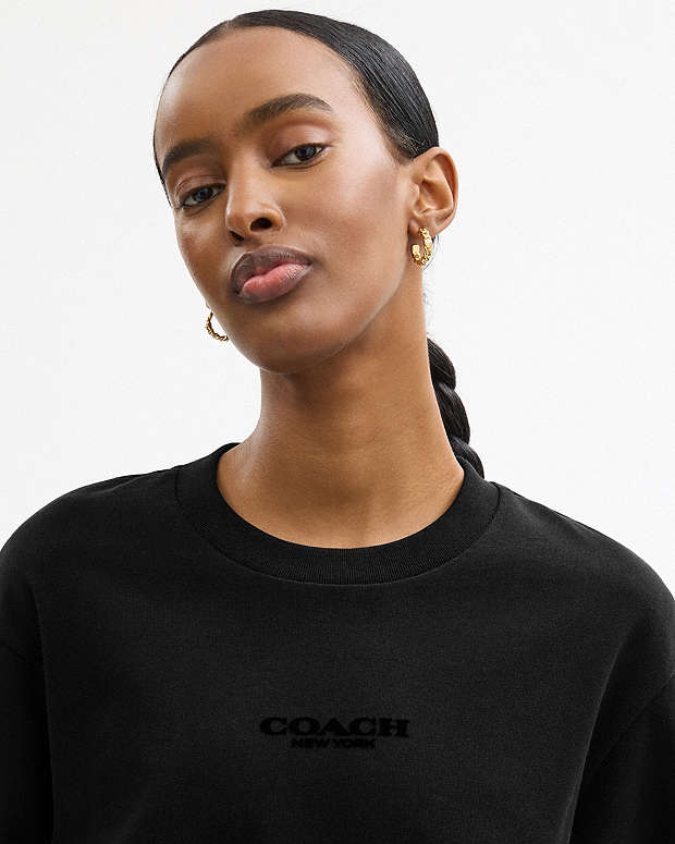 New York T Shirt Dress In Organic Cotton Black Black